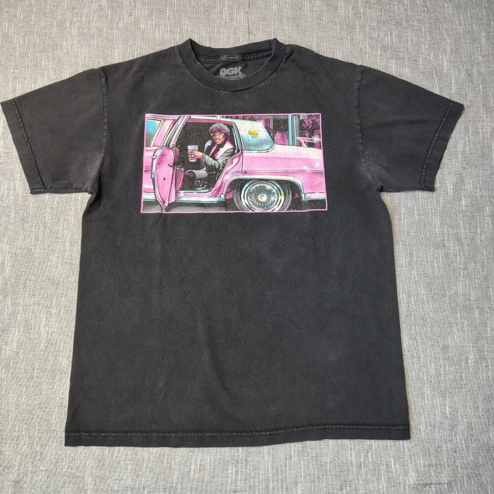 DGK T-Shirt Size Medium Black Pink Cadillac Short Sleeve Crew Distressed‎ Skater